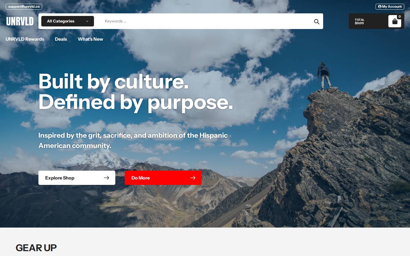 Unrvld homepage screenshot