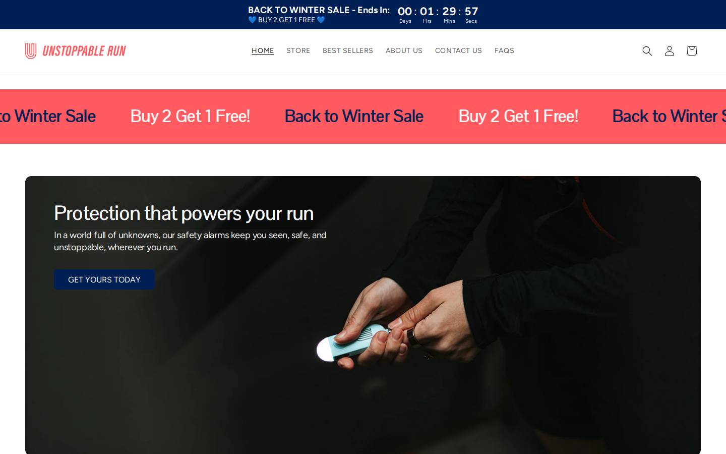 unstoppablerun.com.au homepage screenshot