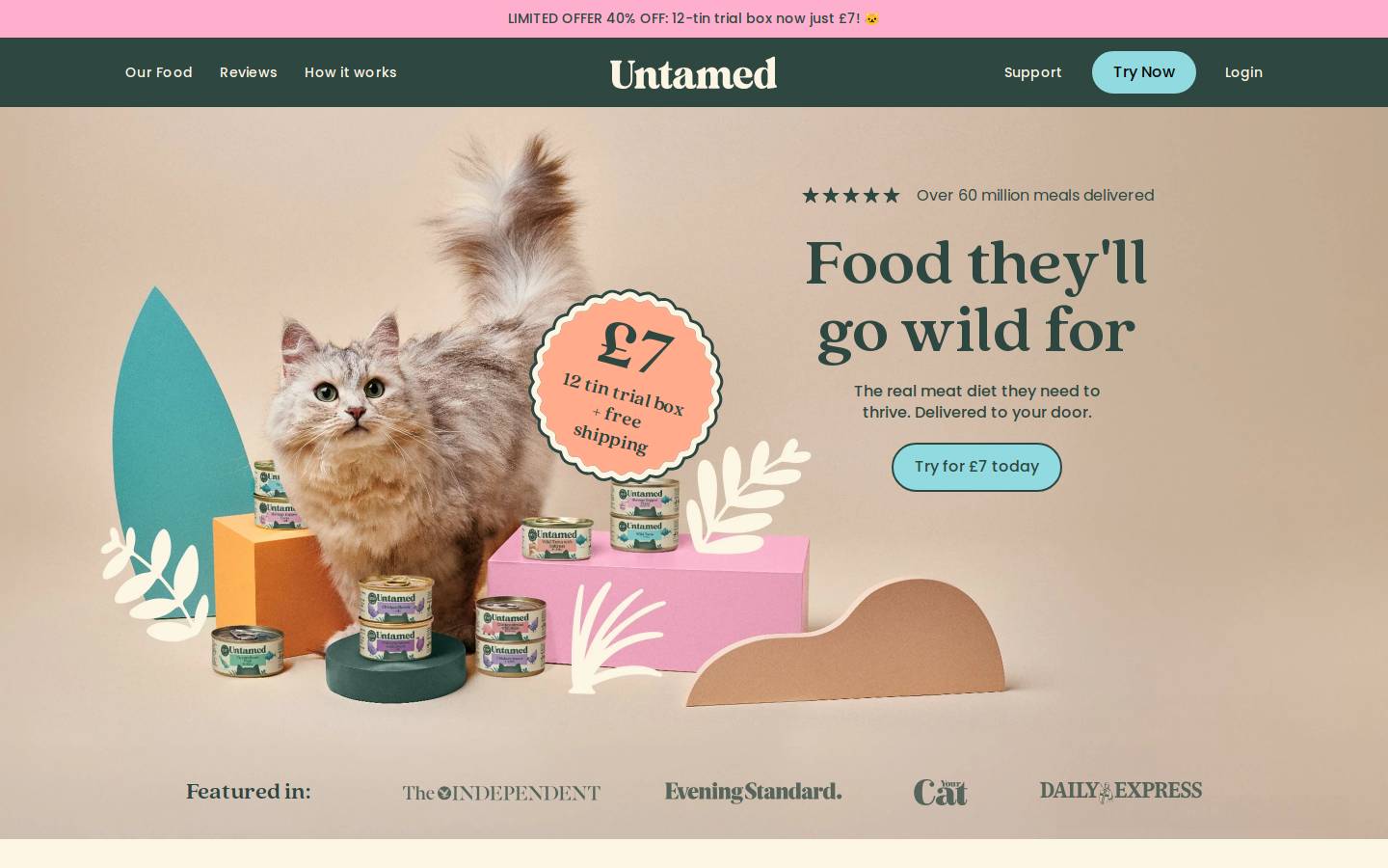 Untamed homepage screenshot