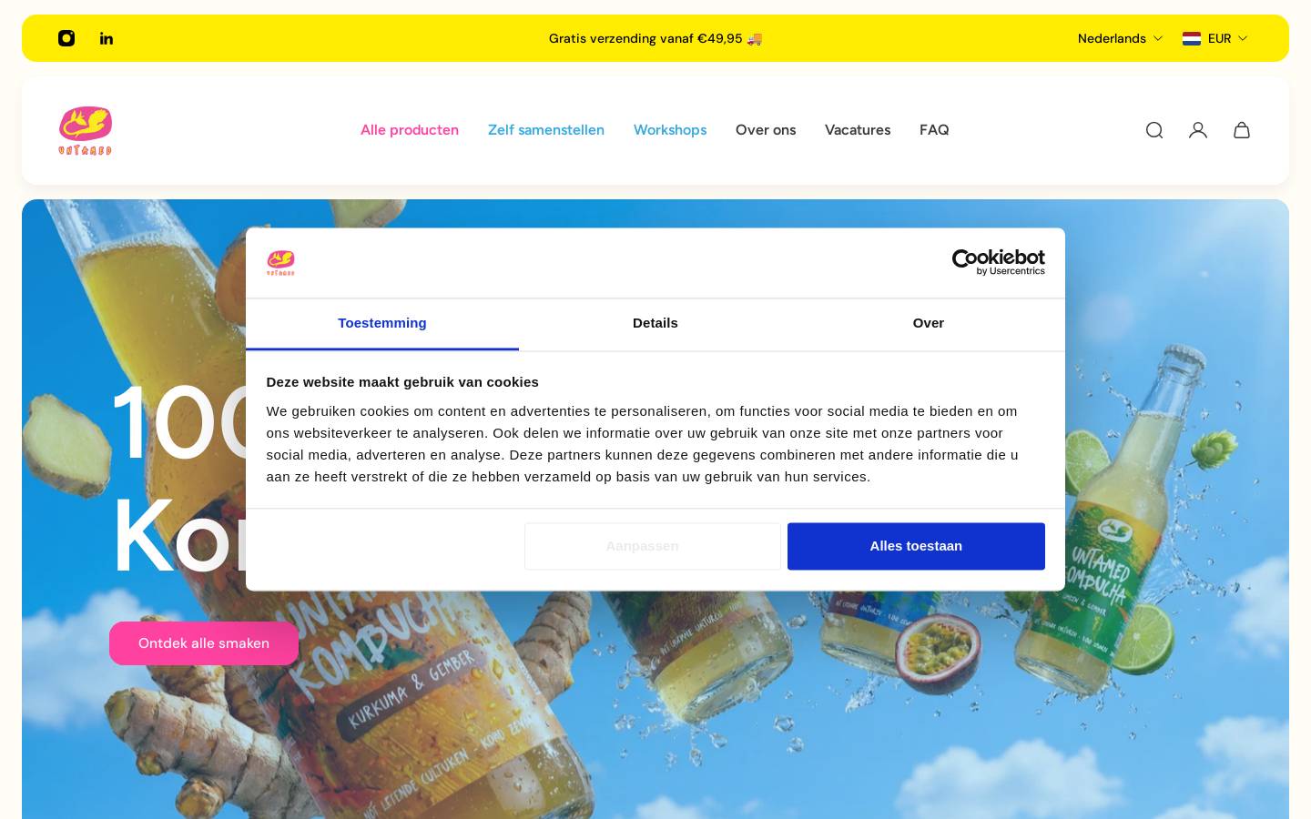 untamedkombucha.nl homepage screenshot