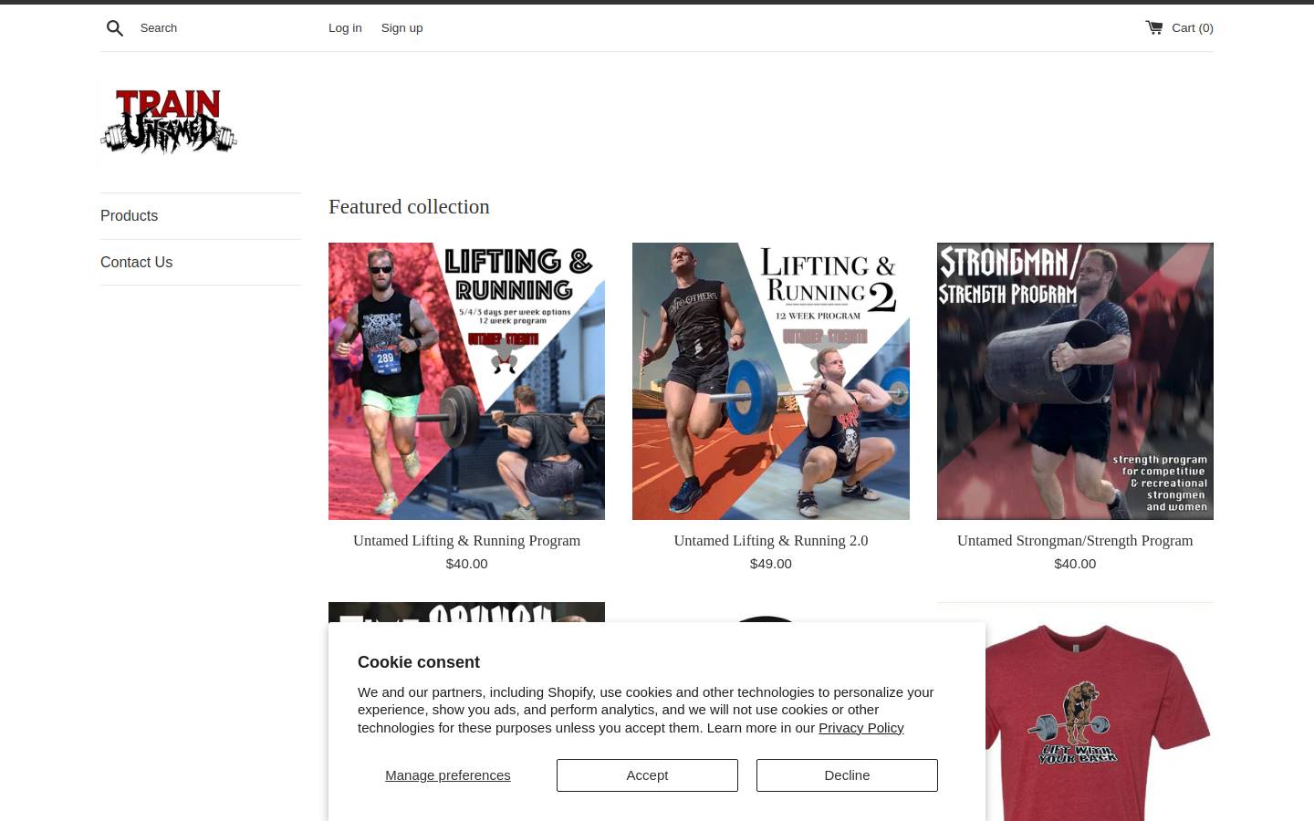 untamedstrengthapparel.com homepage screenshot