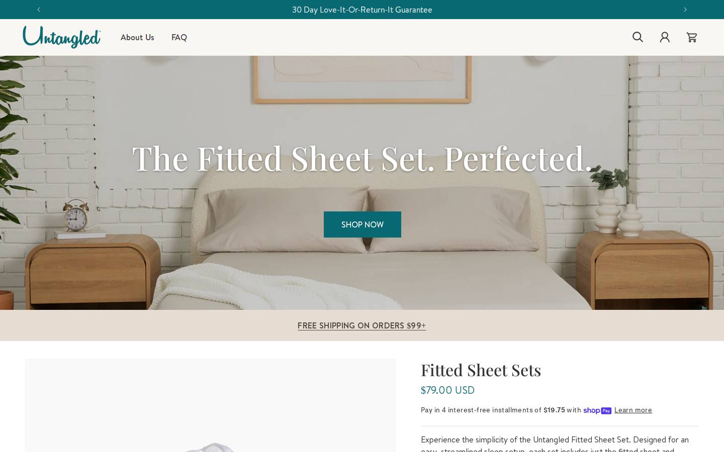 untangledsheets.com homepage screenshot