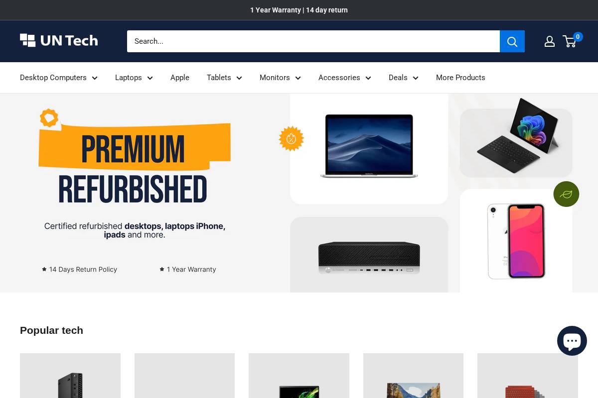 UN Tech homepage screenshot
