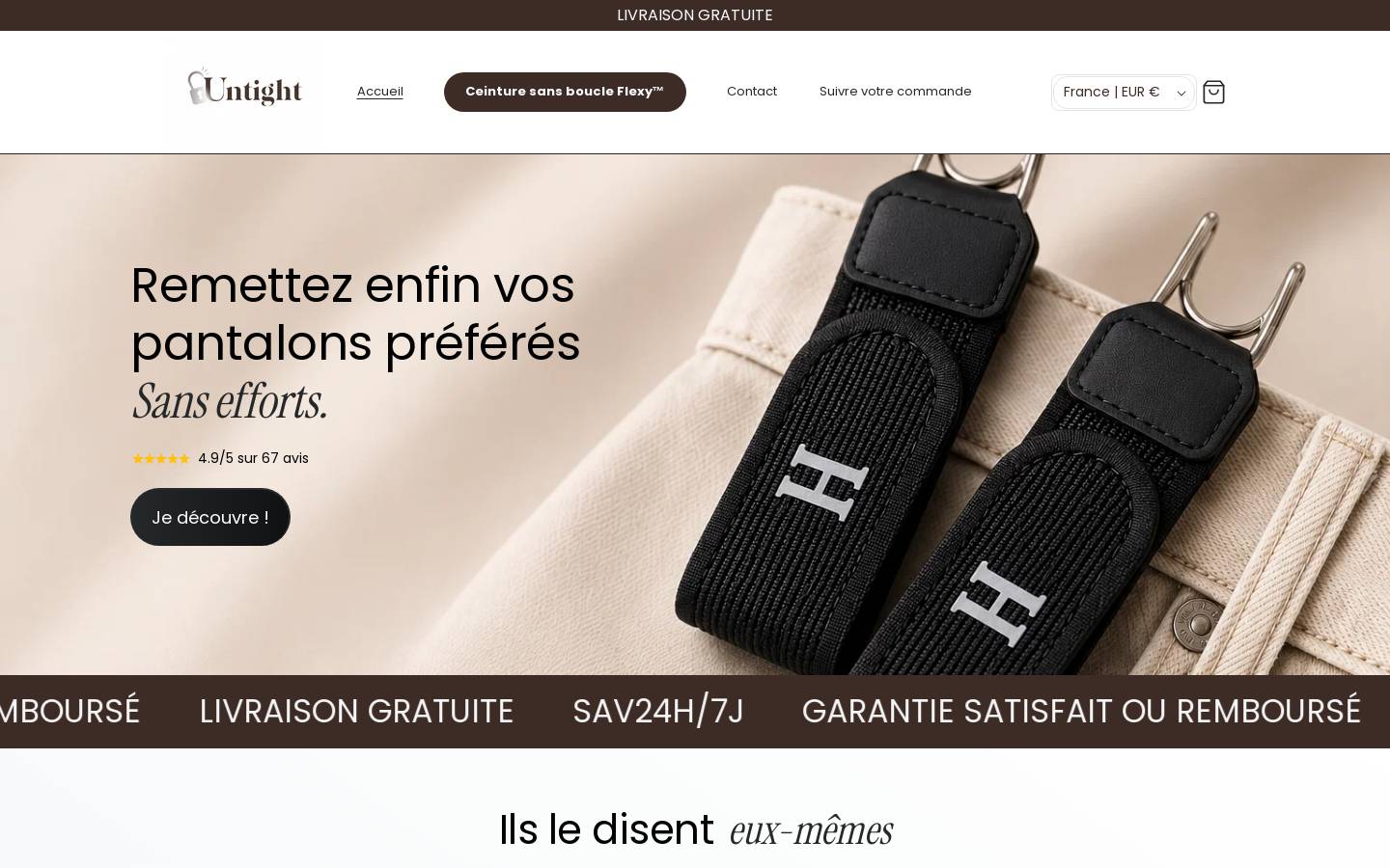 untight.fr homepage screenshot