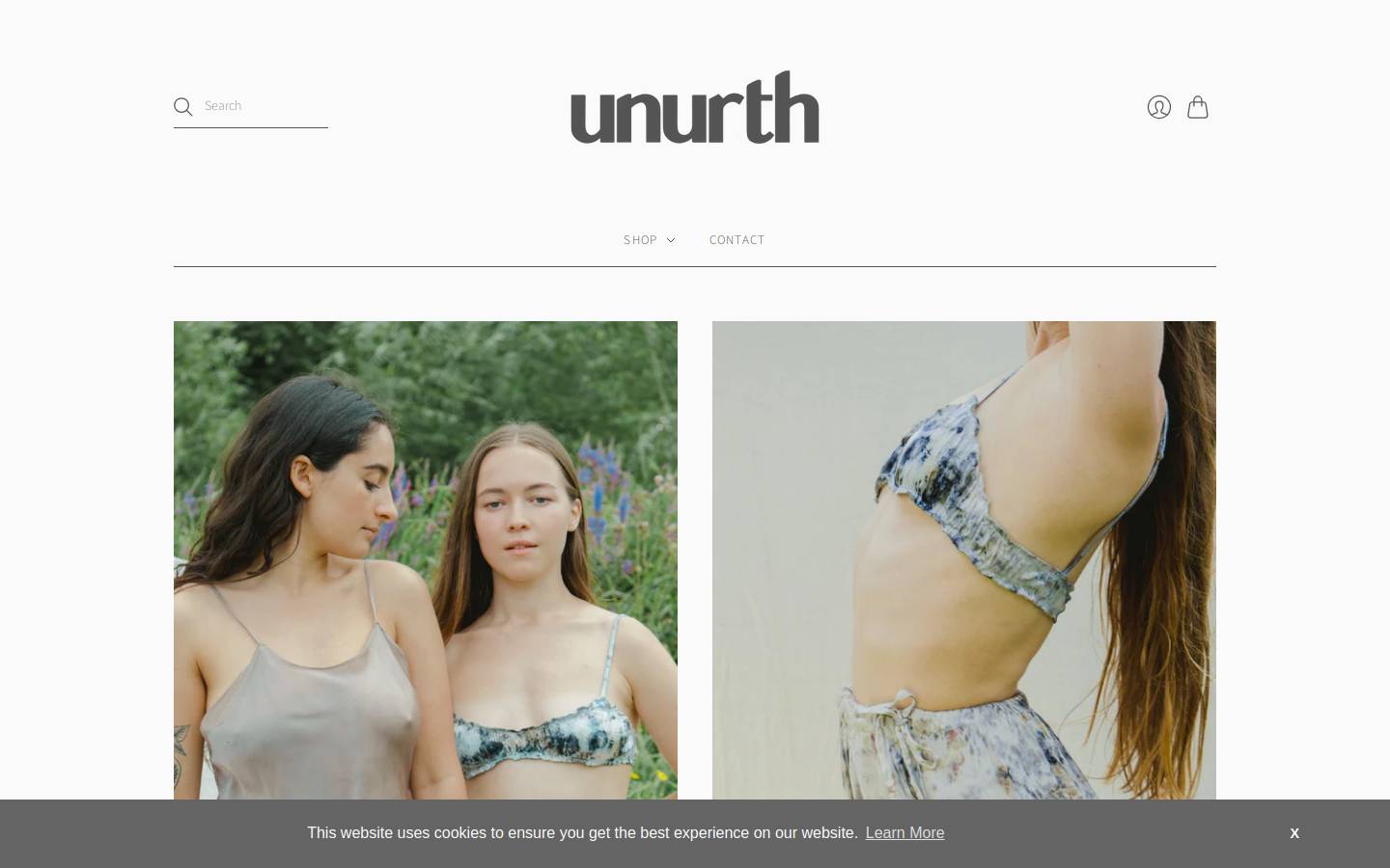 unurthstore.com homepage screenshot