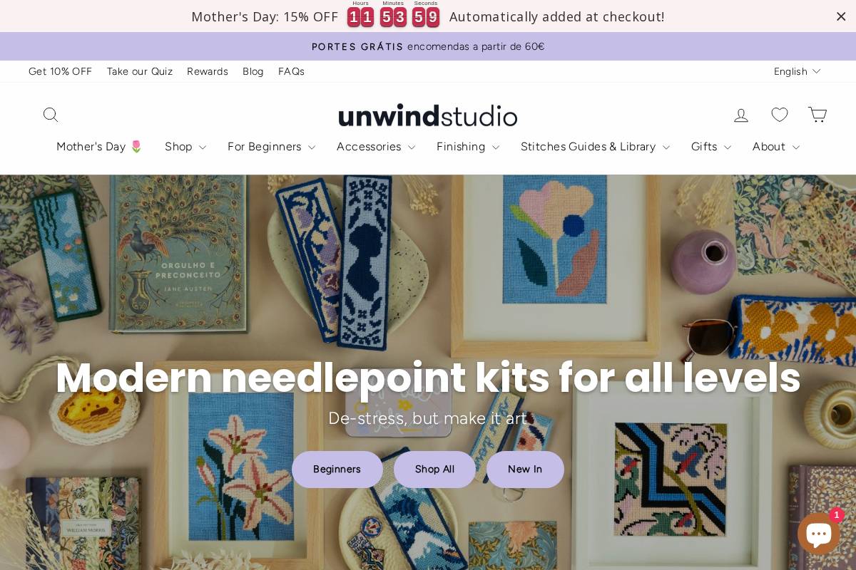 unwind.studio homepage screenshot
