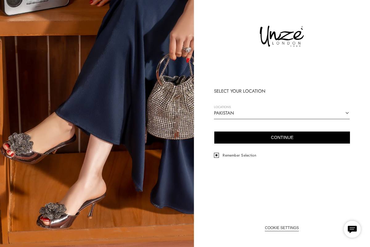 Unze London homepage screenshot