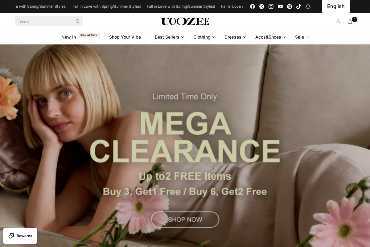 Uoozee homepage screenshot