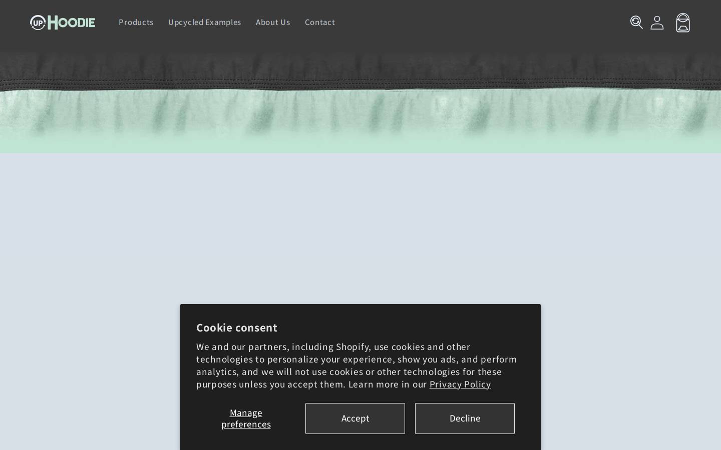up-hoodie.com homepage screenshot