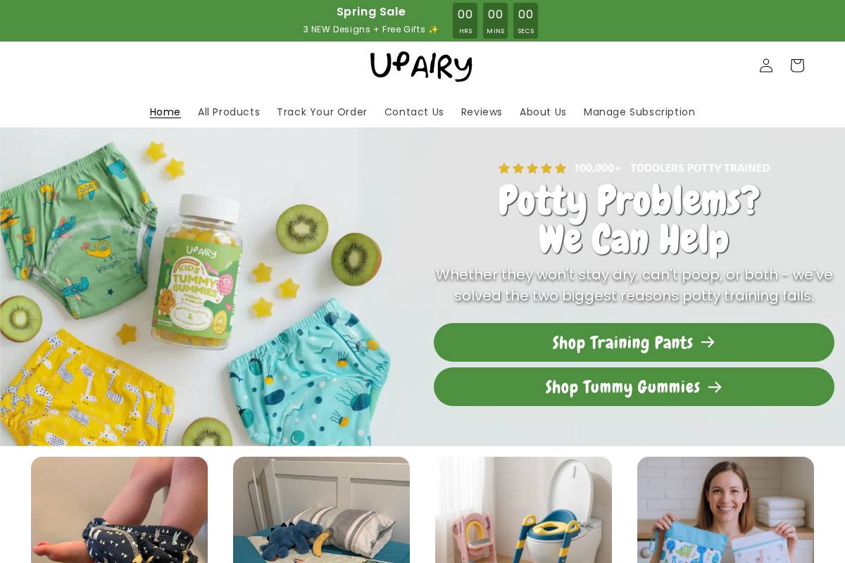 UpAiry homepage screenshot