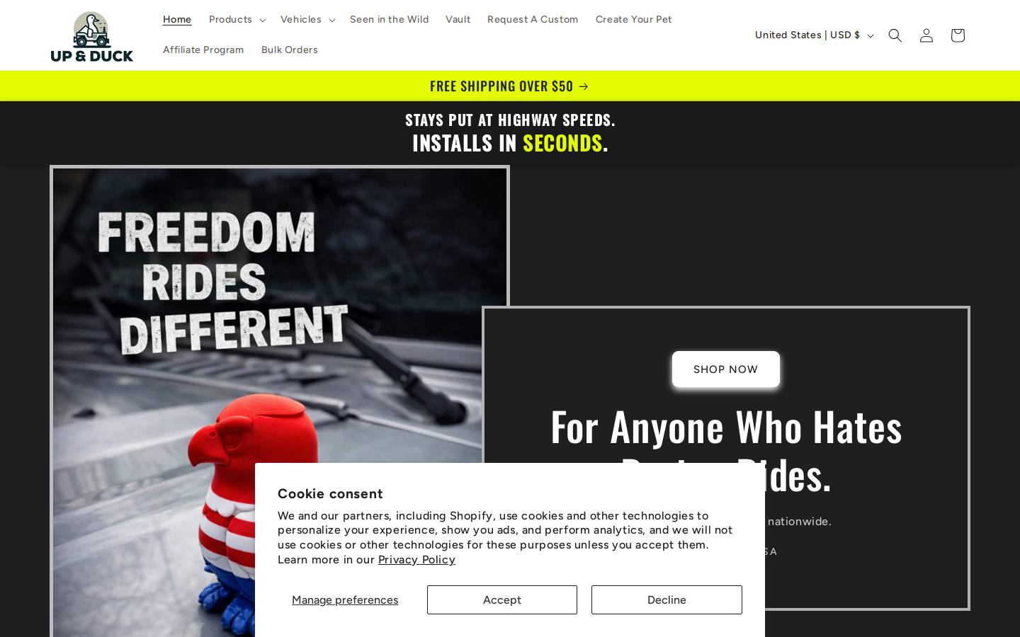 upandduck.com homepage screenshot