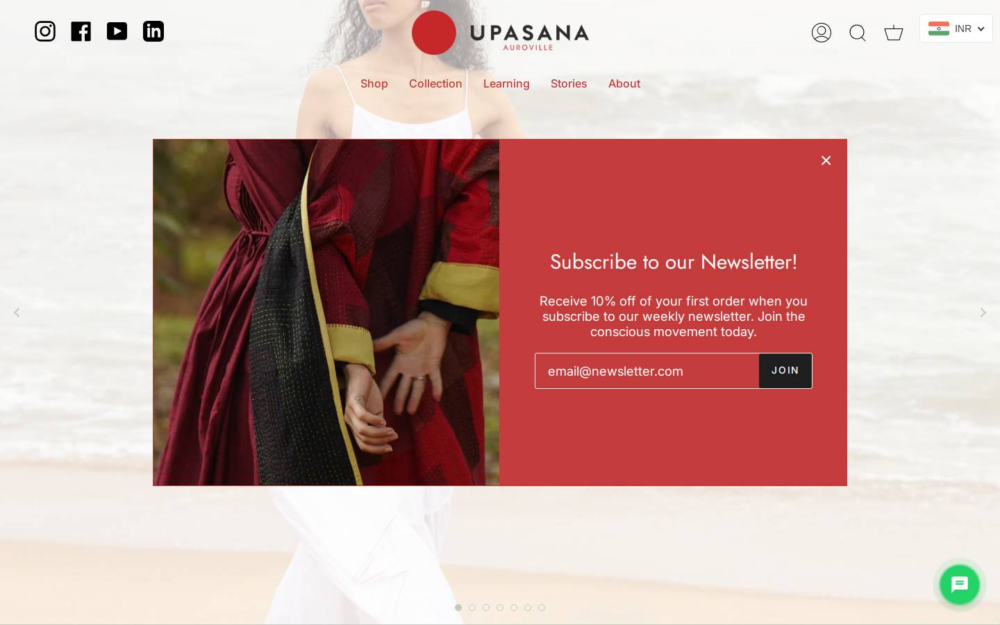 upasana.in homepage screenshot