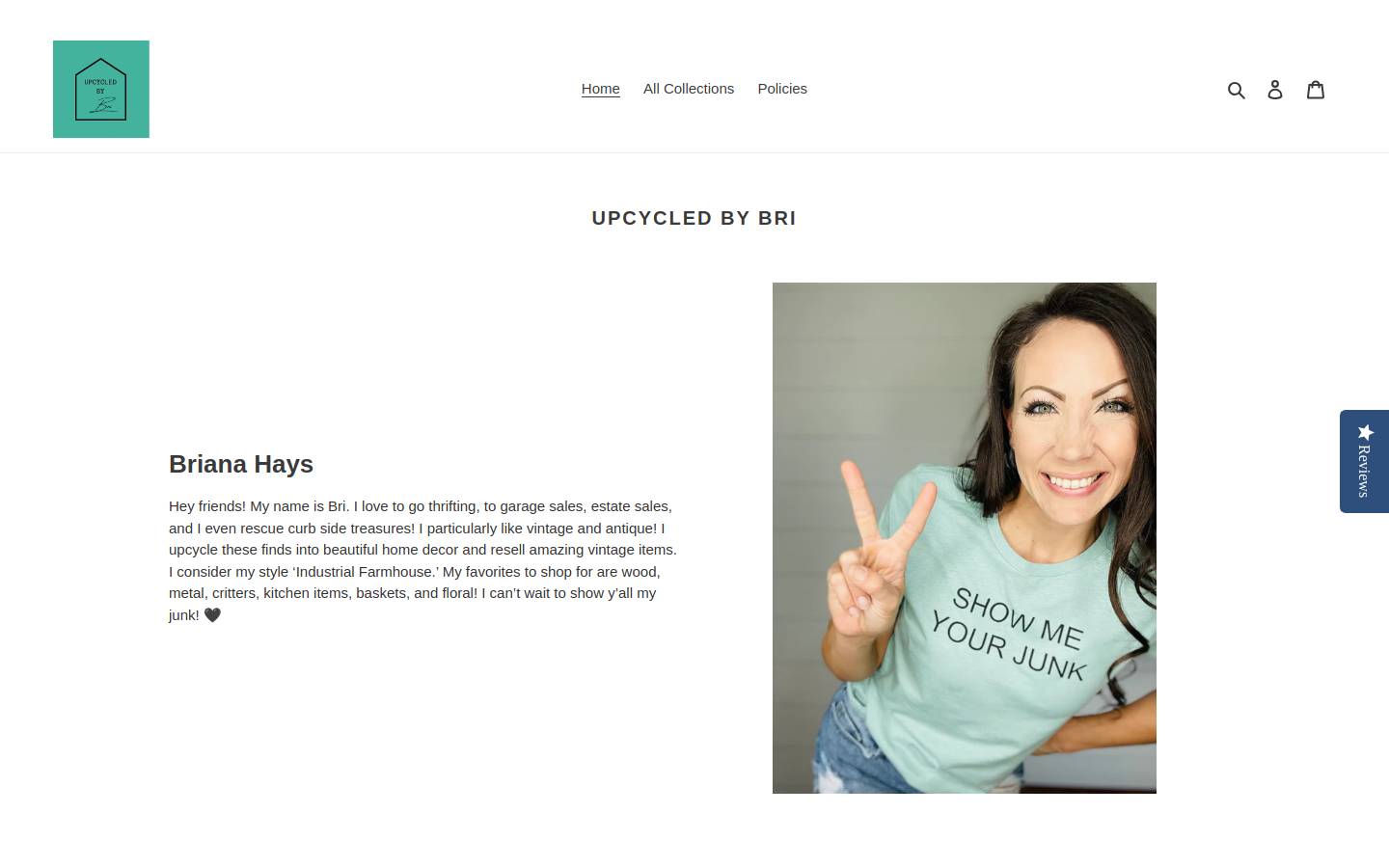 upcycledbybri.com homepage screenshot