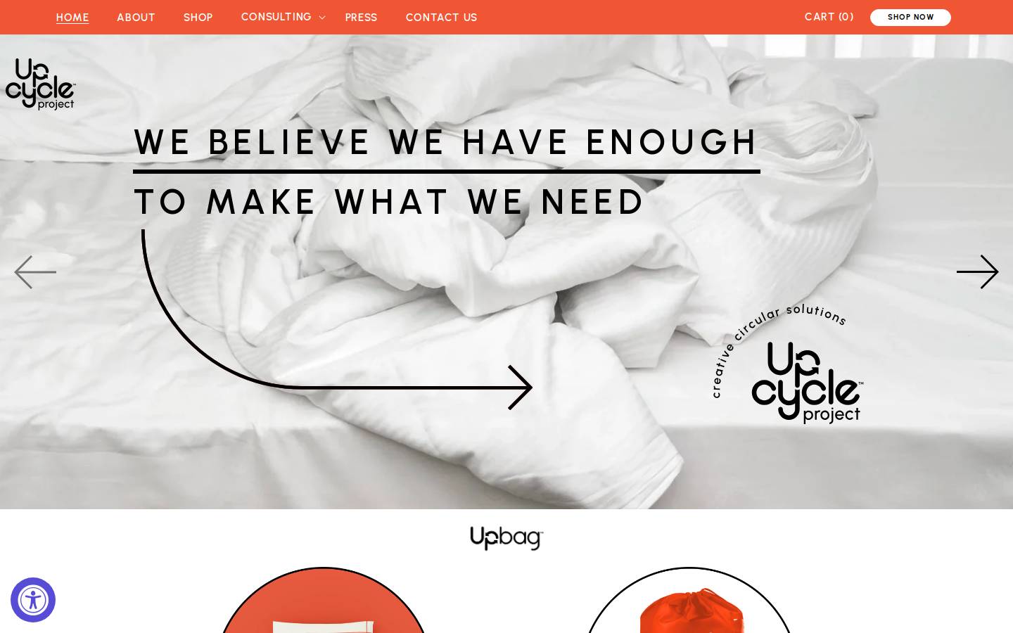 upcyclefoundation.com homepage screenshot