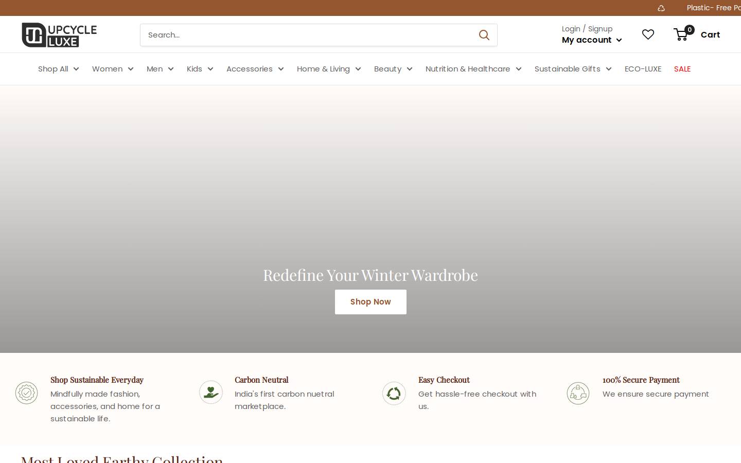 upcycleluxe.com homepage screenshot