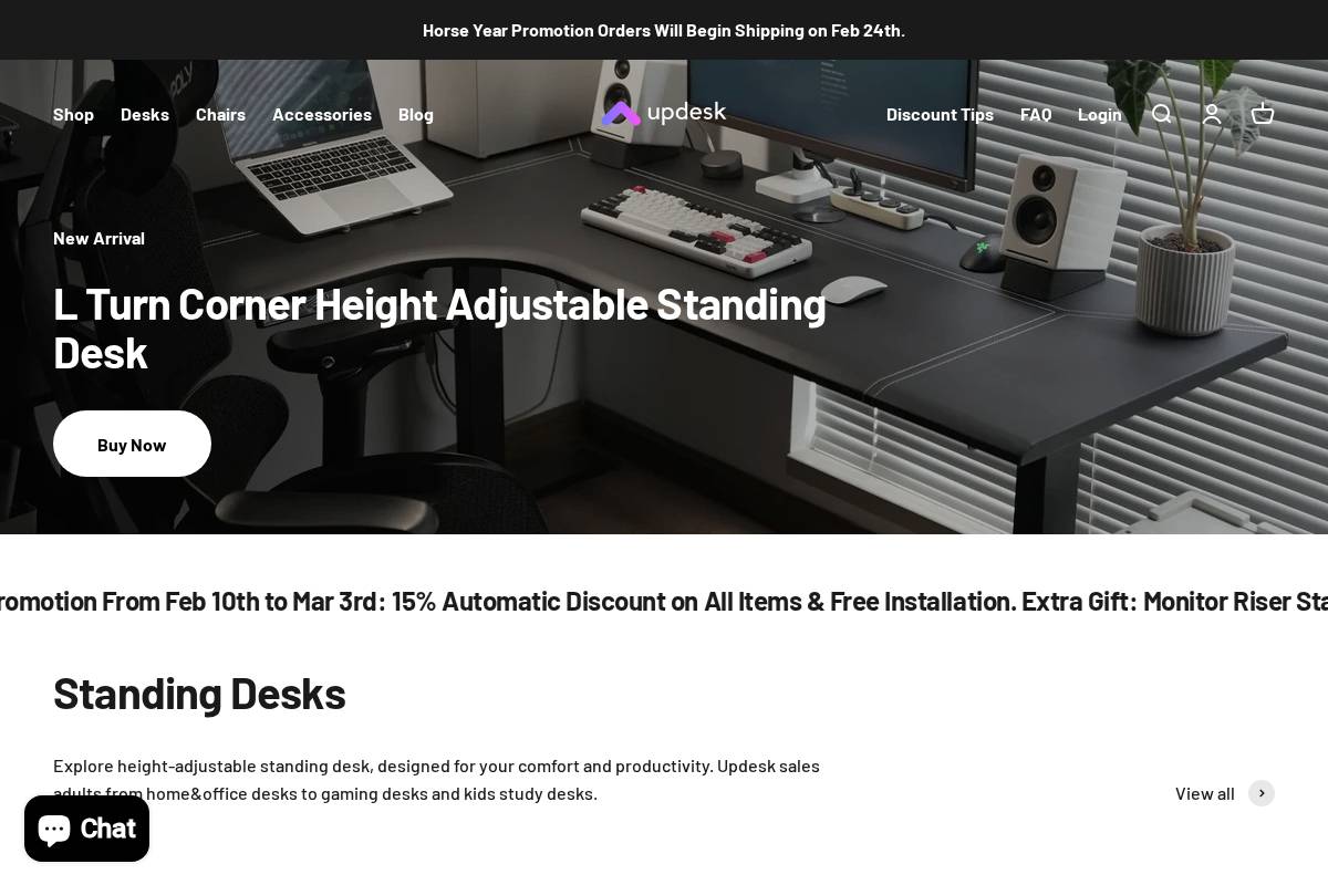 Updesk homepage screenshot