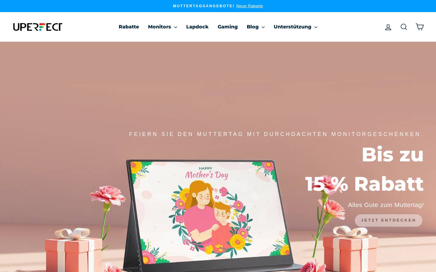 Uperfect homepage screenshot
