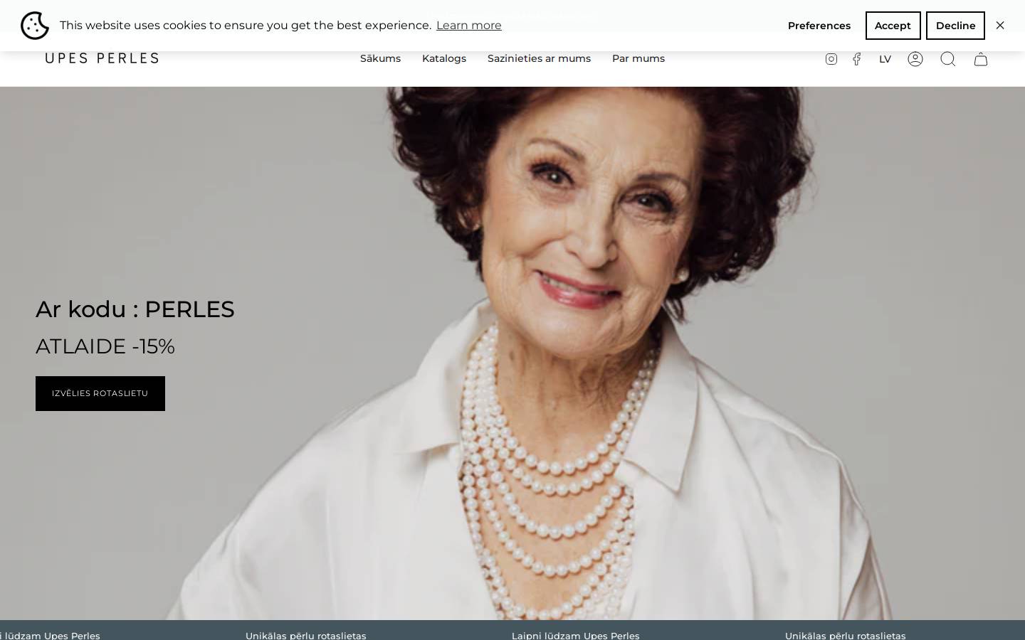 upesperles.com homepage screenshot