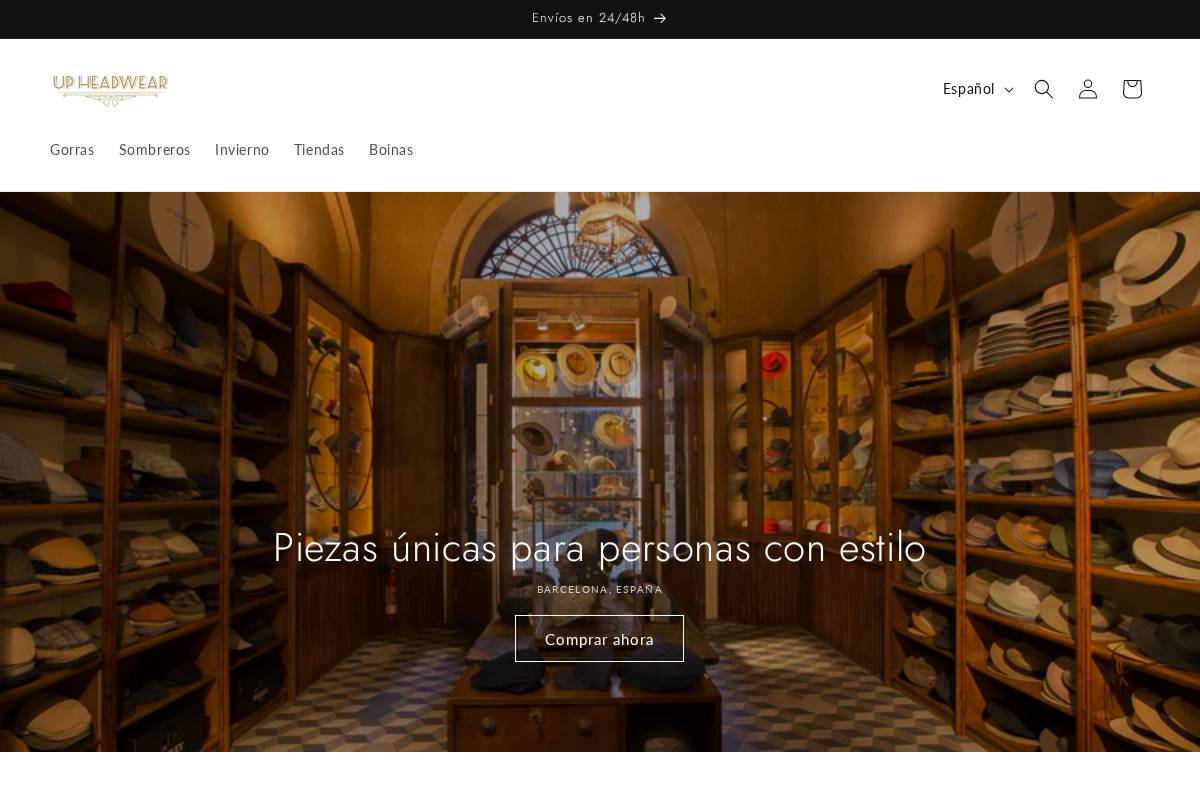 upheadwear.com homepage screenshot