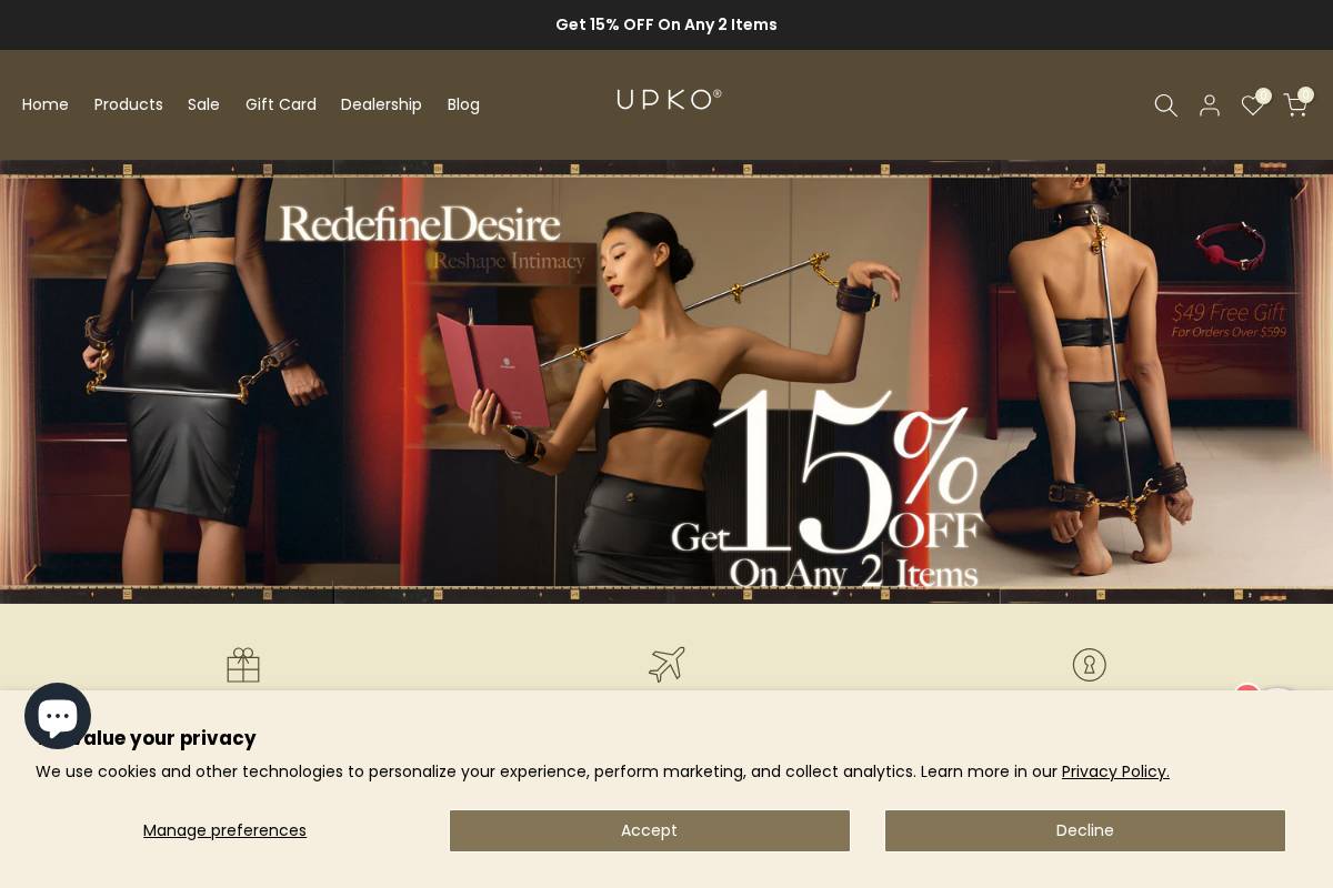 Upkoofficialshop homepage screenshot