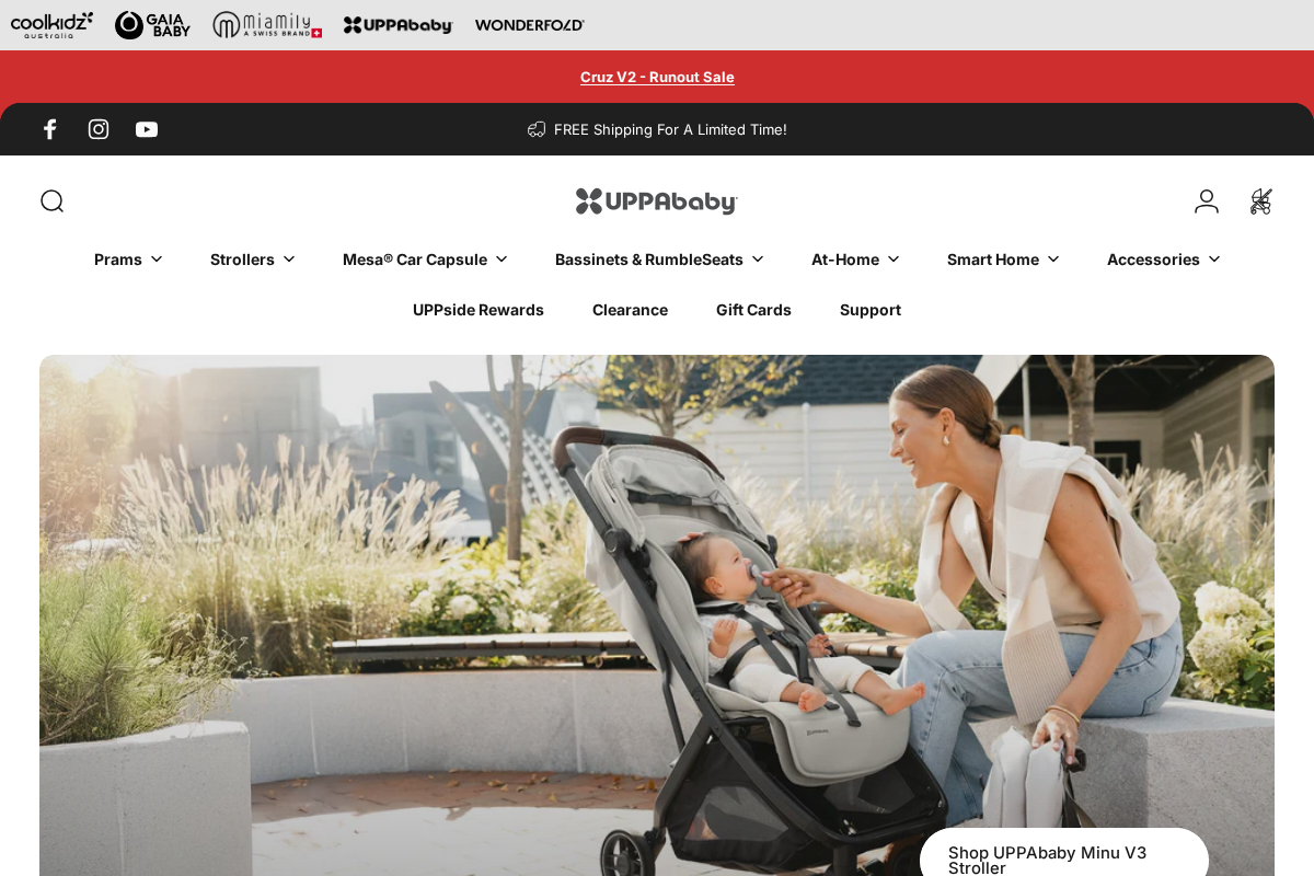Uppababy homepage screenshot