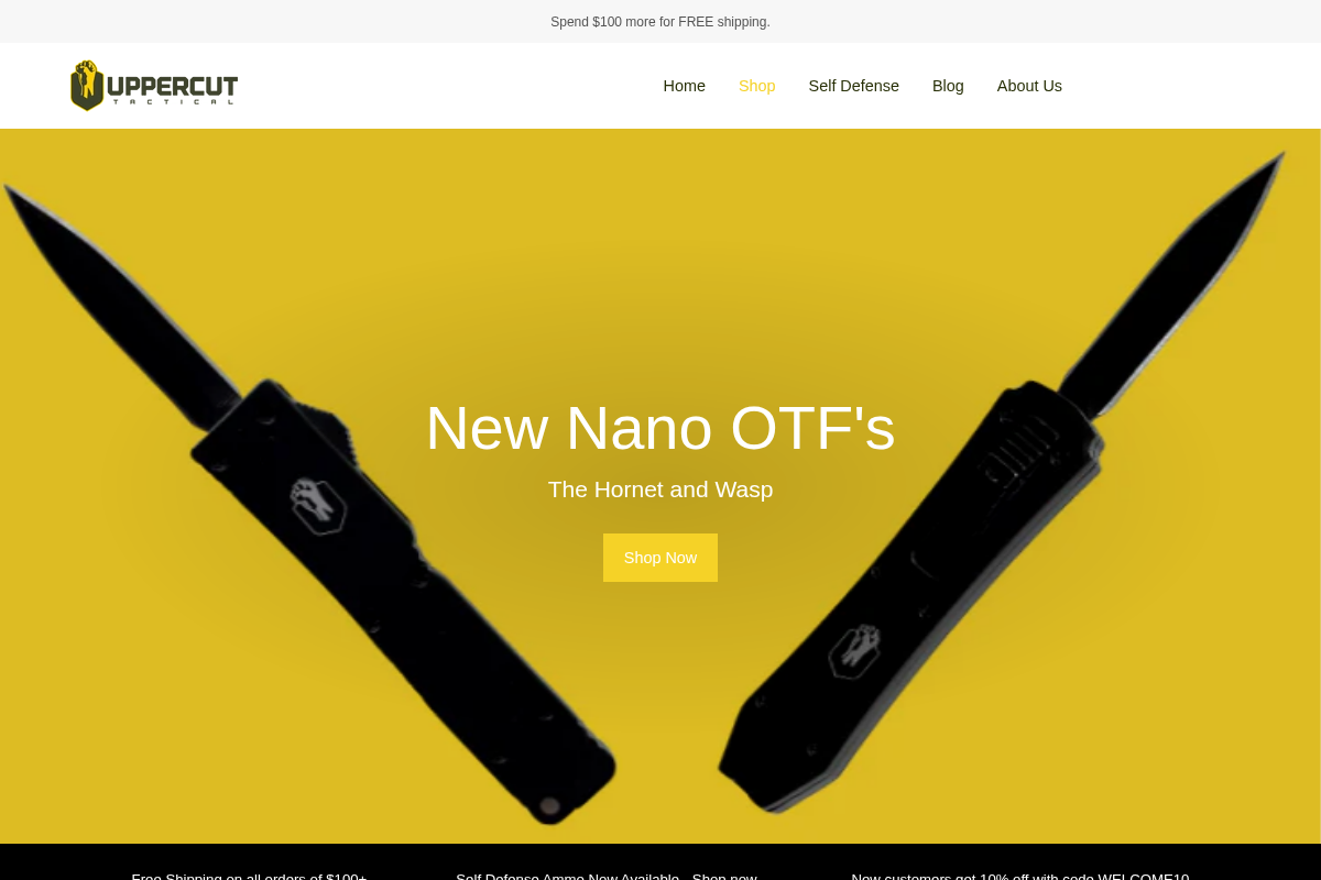 Uppercut Tactical homepage screenshot