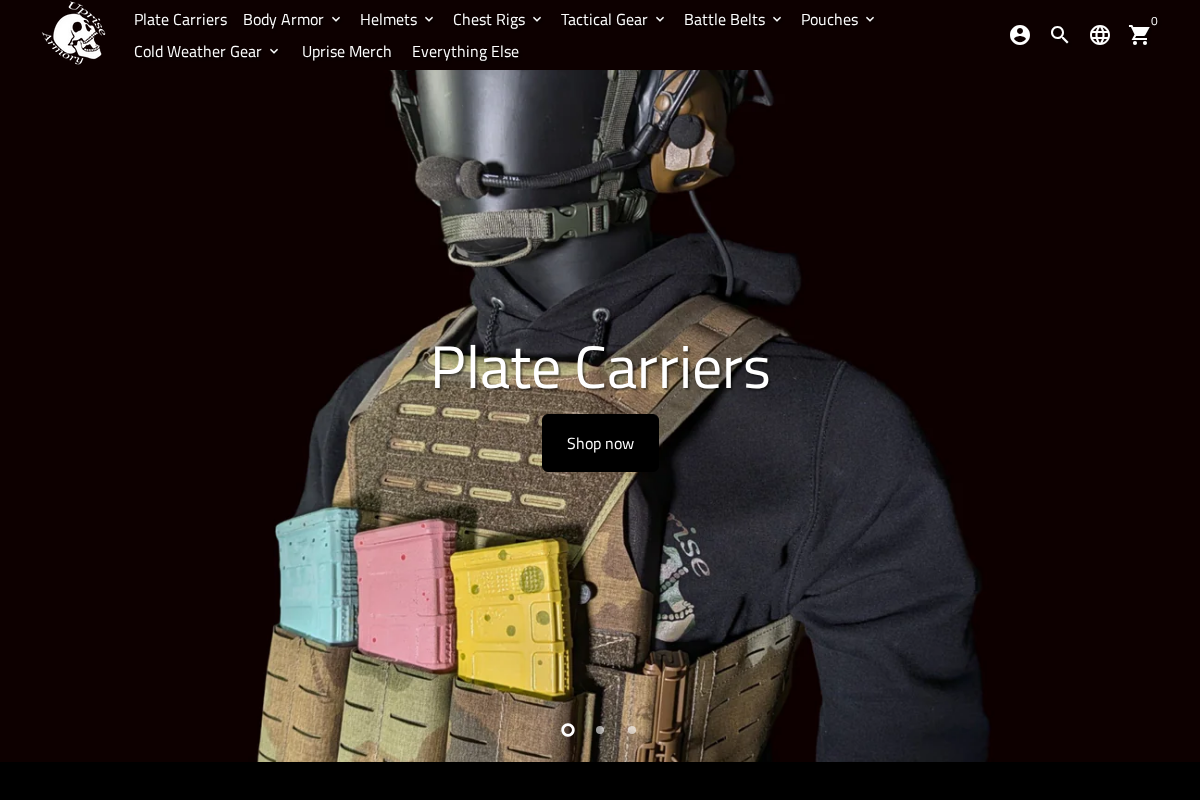 Uprise Armory LLC homepage screenshot