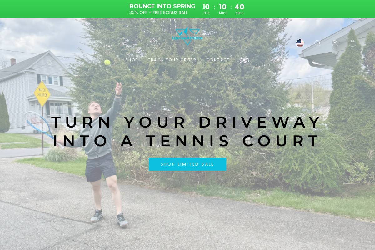 upriseathlete.com homepage screenshot