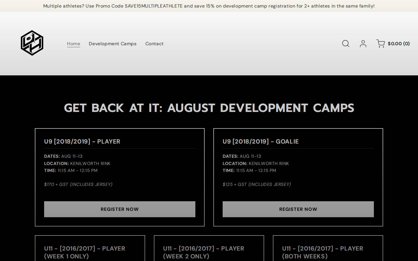uprisehockey.com homepage screenshot