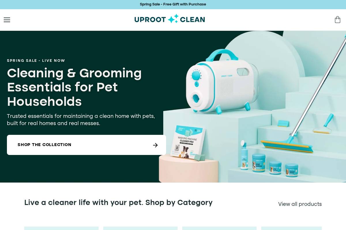 uprootclean.com homepage screenshot