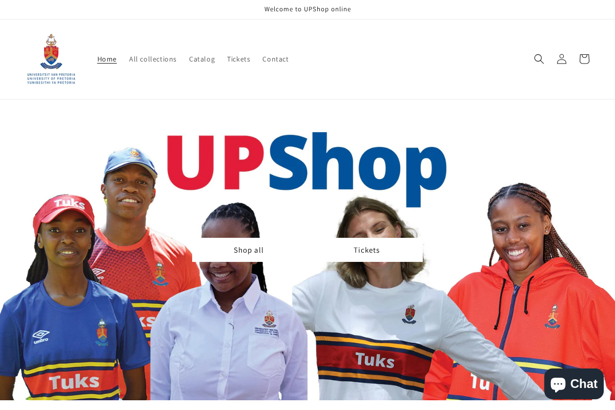 upshop.up.ac.za homepage screenshot