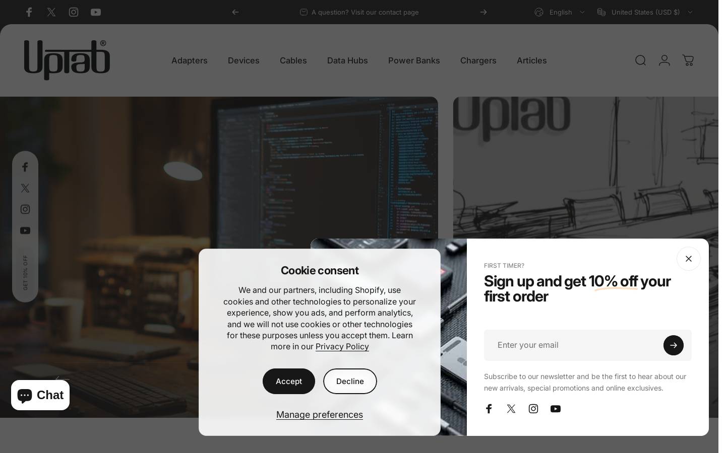 uptab.us homepage screenshot