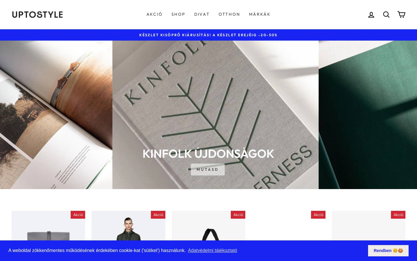 Uptostyle homepage screenshot