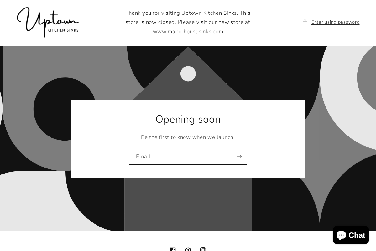 uptownkitchensinks.com homepage screenshot