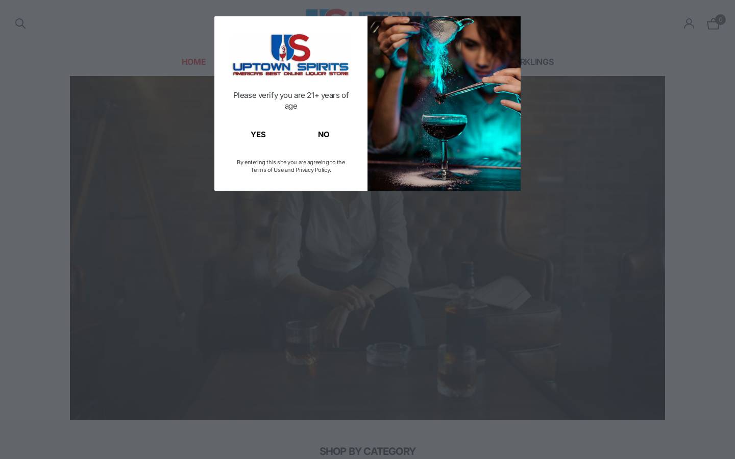 Uptown Spirits homepage screenshot