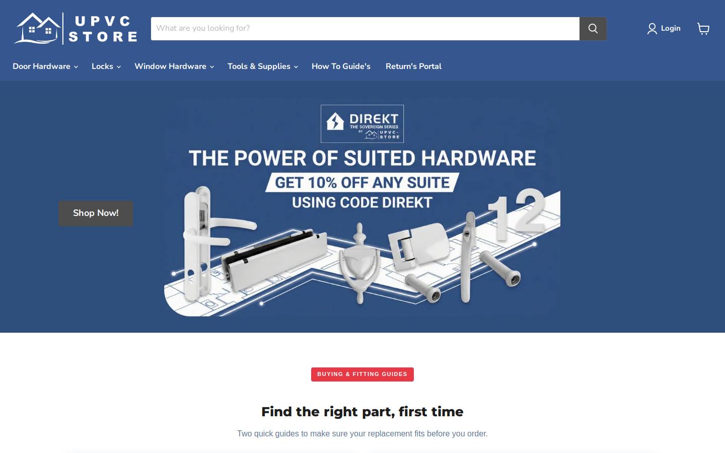 UPVCSTORE LTD homepage screenshot