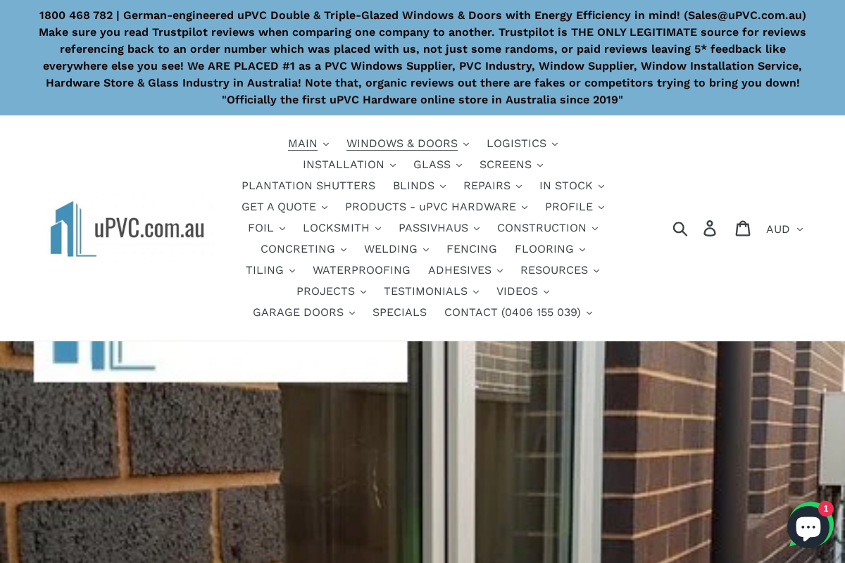 uPVC.com.au homepage screenshot
