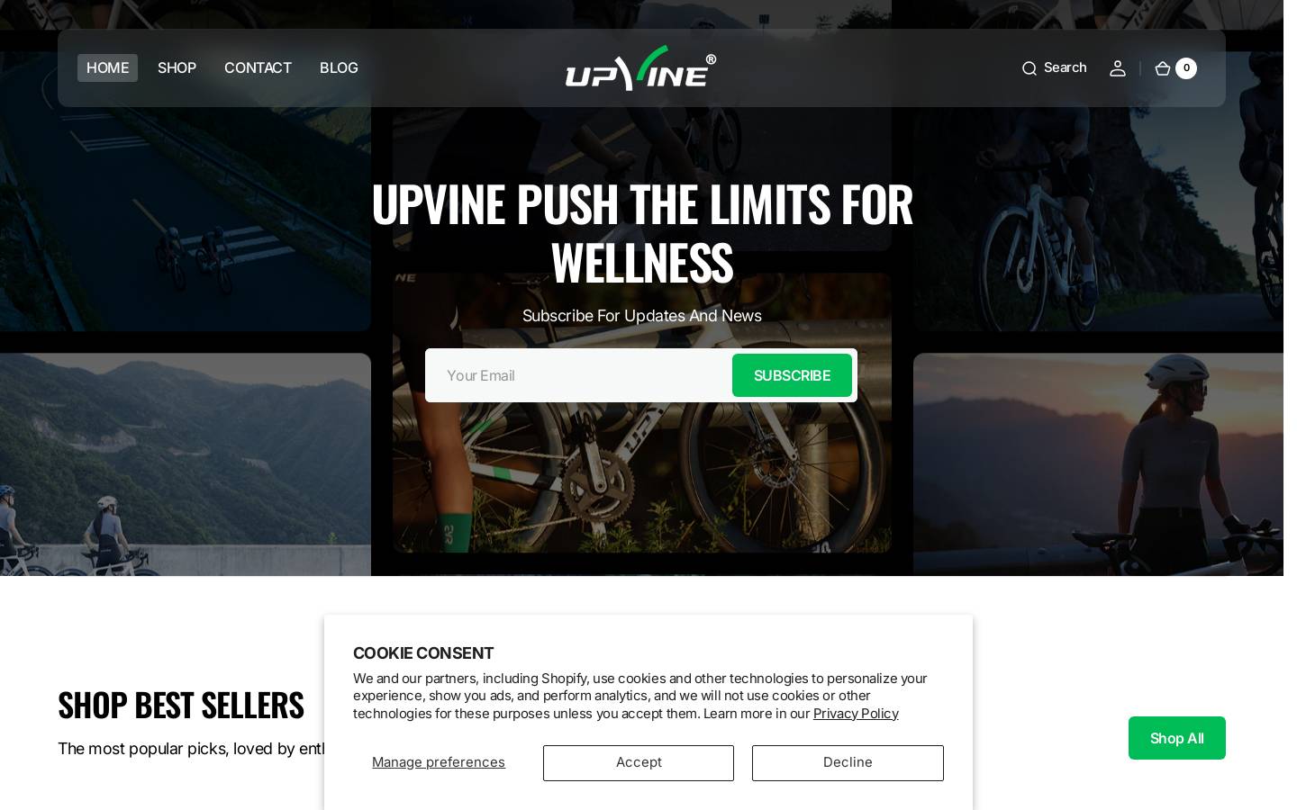 upvine.com homepage screenshot