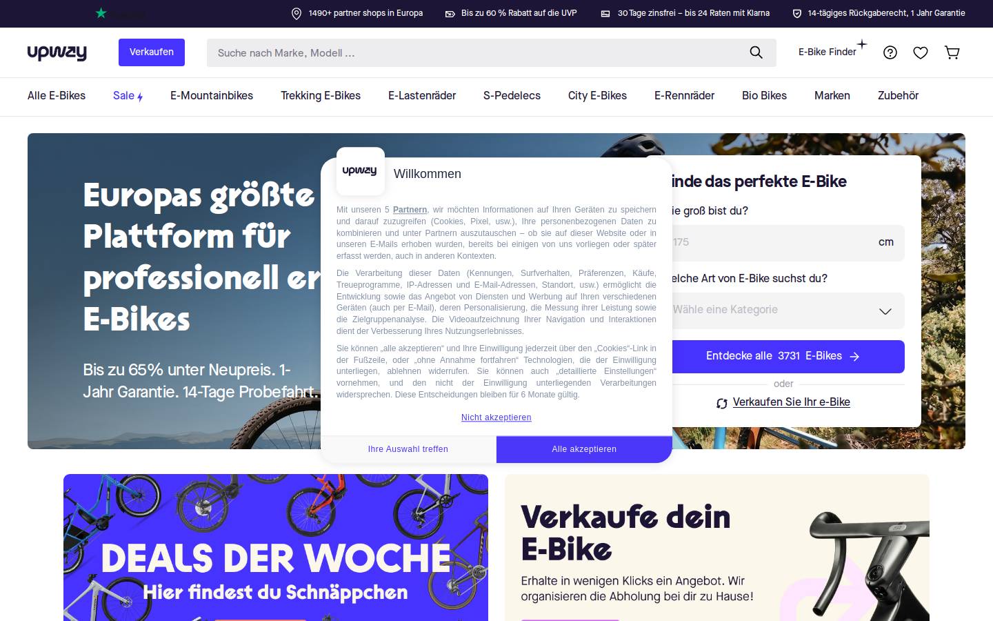 Upway Austria homepage screenshot