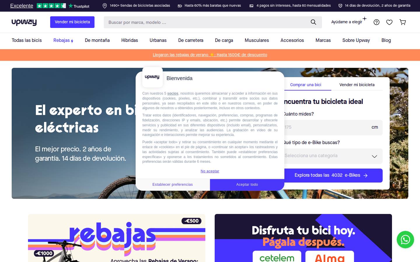 Upway Spain homepage screenshot