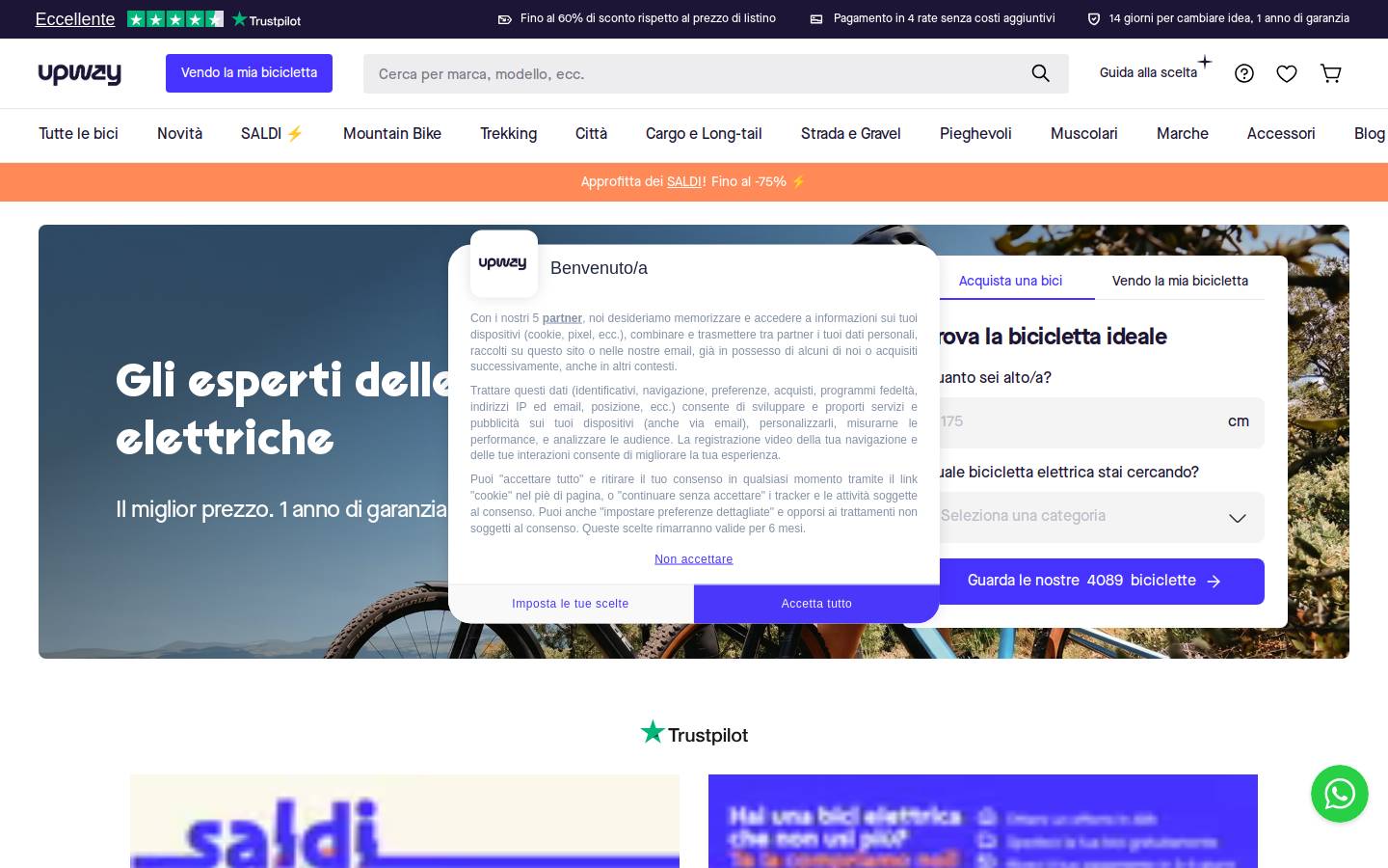 Upway Italy homepage screenshot