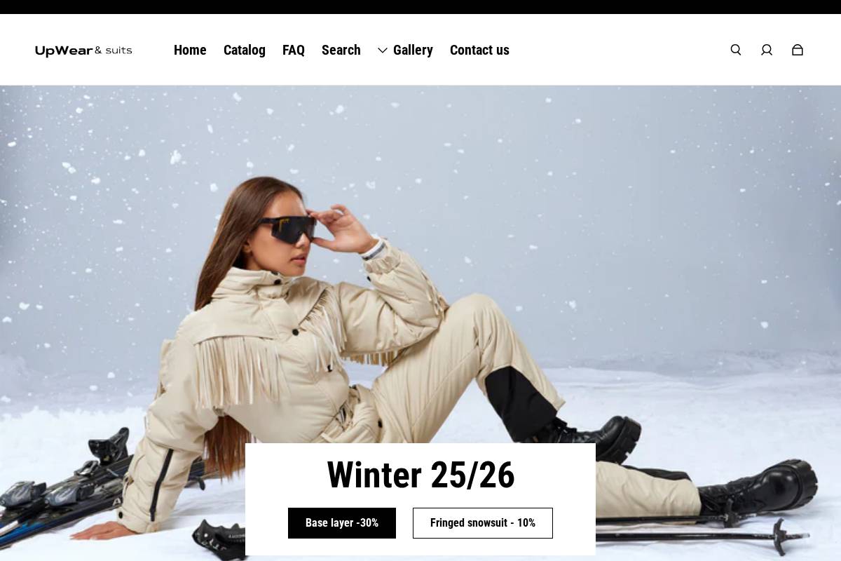 upwearandsuits.com homepage screenshot