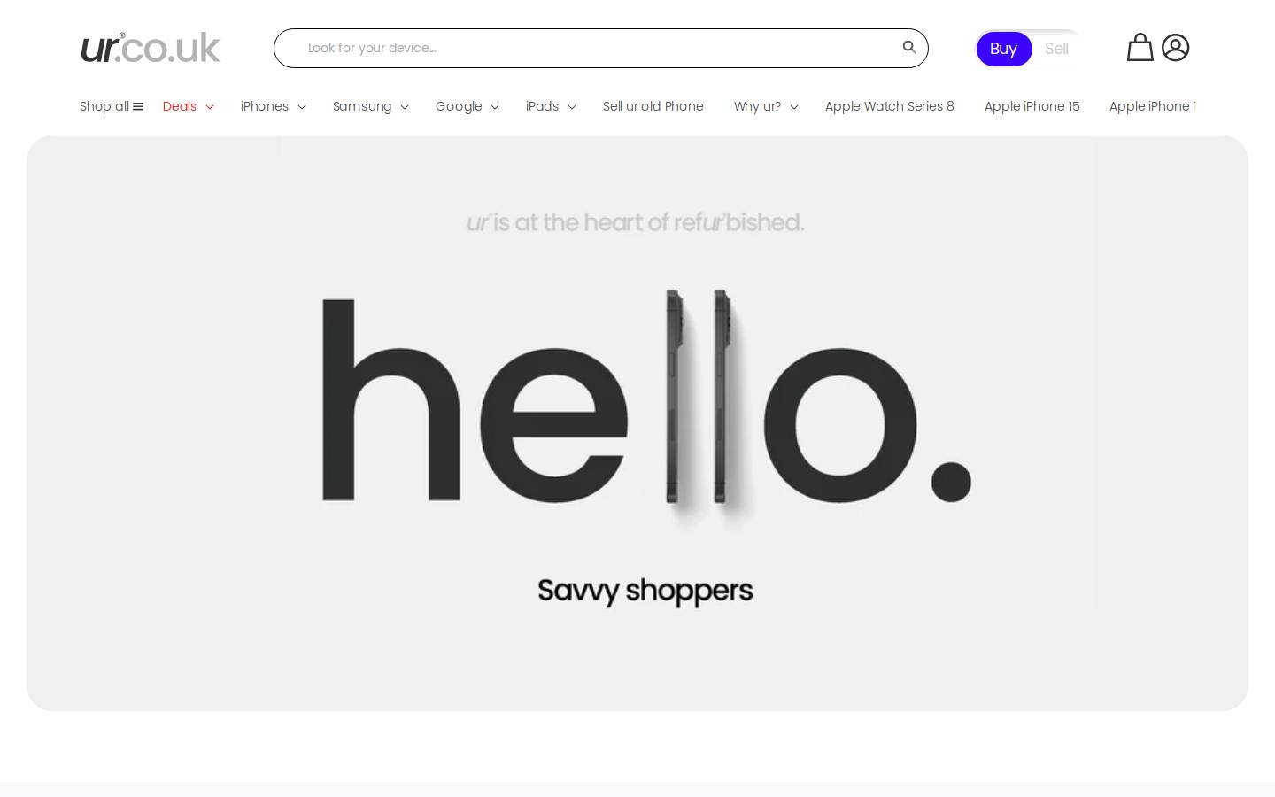UR homepage screenshot