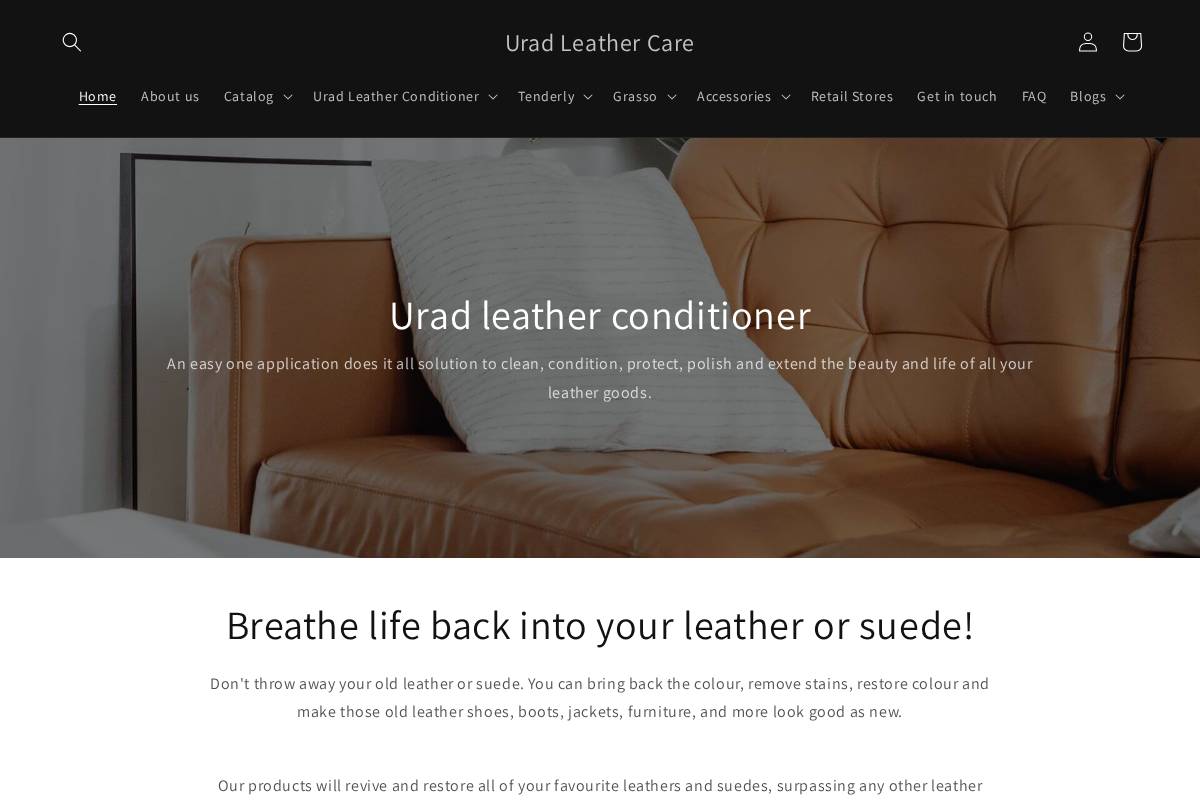 urad4leather.com homepage screenshot