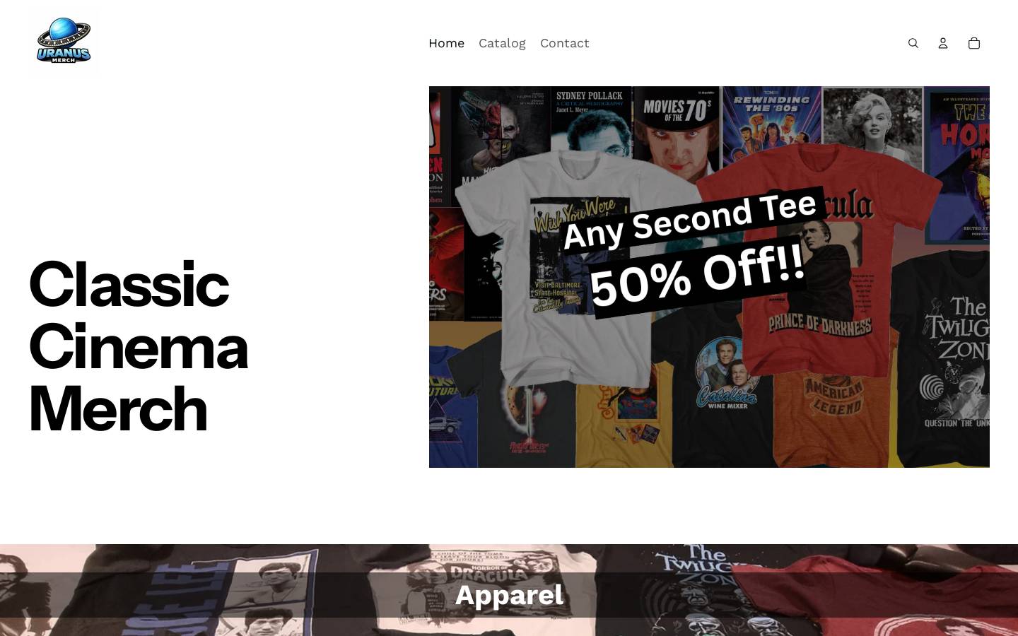 uranusmerch.com homepage screenshot