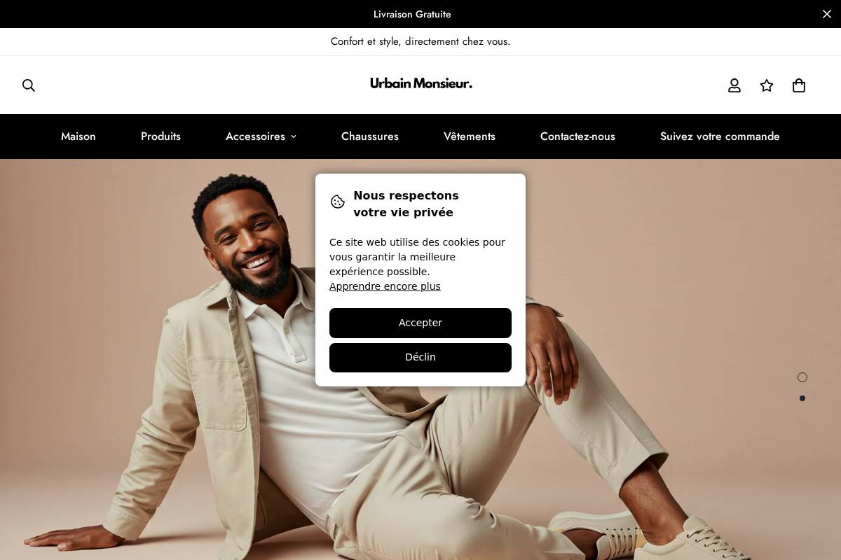 urbainmonsieur.com homepage screenshot