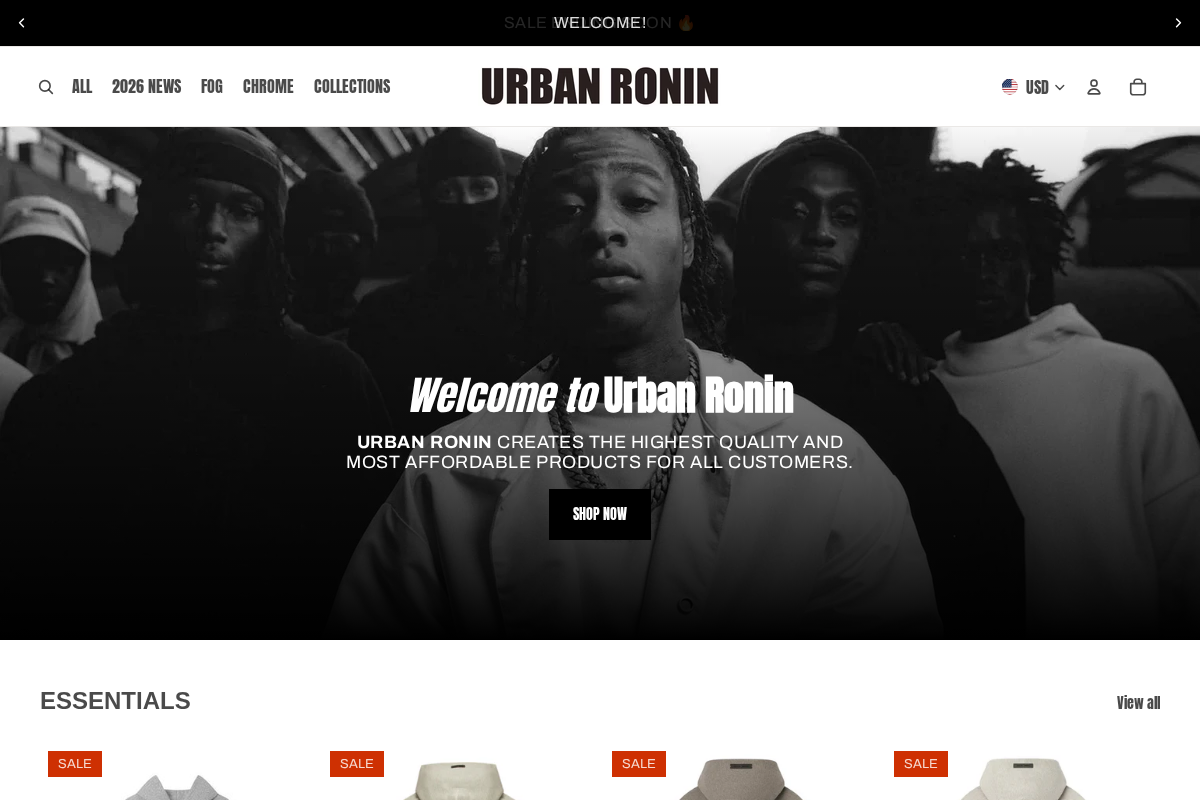 urban-ronin.com homepage screenshot