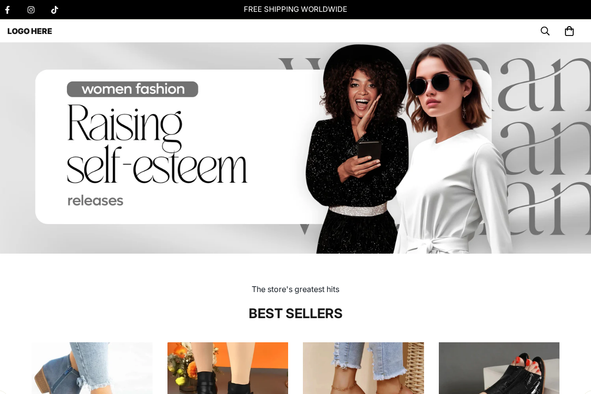 Minha loja homepage screenshot