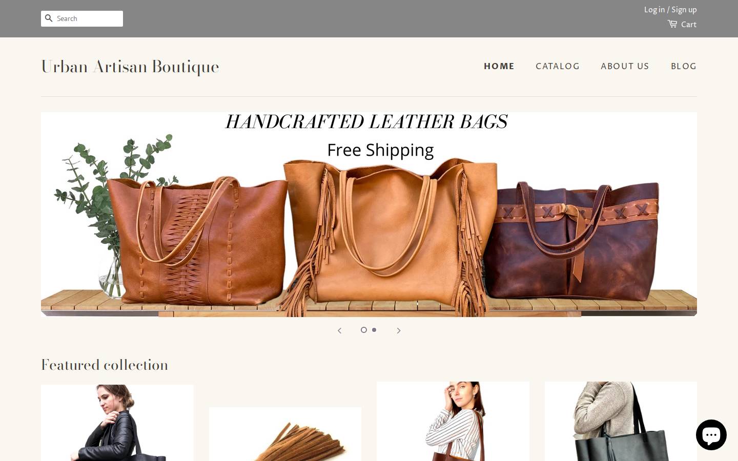 urbanartisanboutique.com homepage screenshot