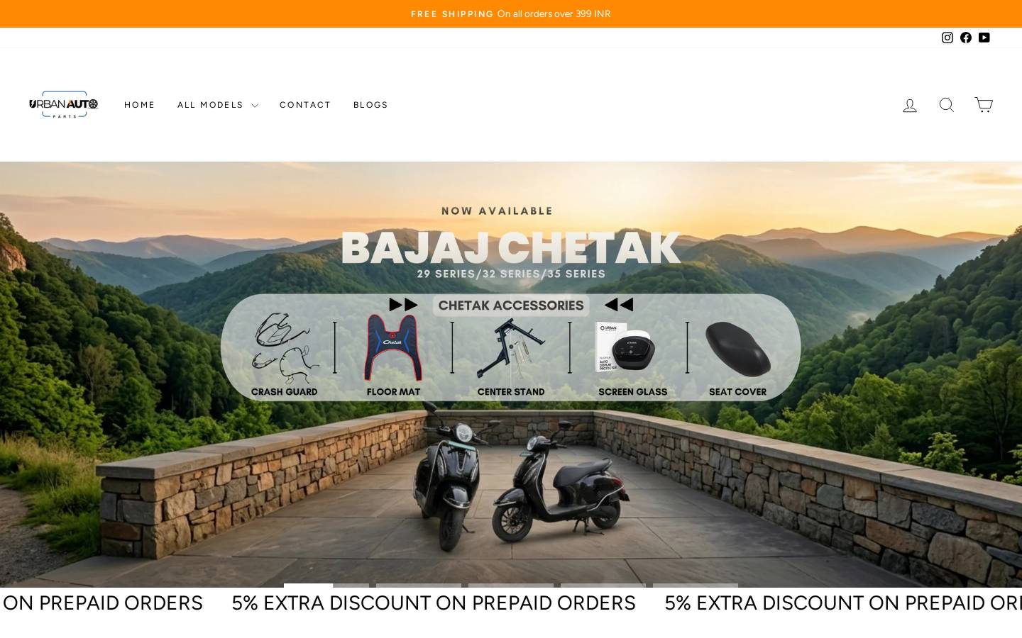 urbanautoparts.in homepage screenshot